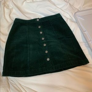 Dark Green Corduroy Mini-Skirt Size Small